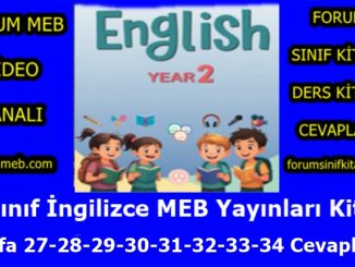 "2. Sınıf İngilizce Kitabı Sayfa 27-28-29-30-31-32-33-34 Cevapları MEB Yayınları"