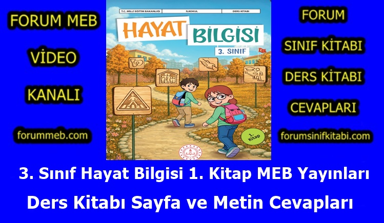 "3. Sınıf Hayat Bilgisi 1. Kitap Cevapları MEB Yayınları"