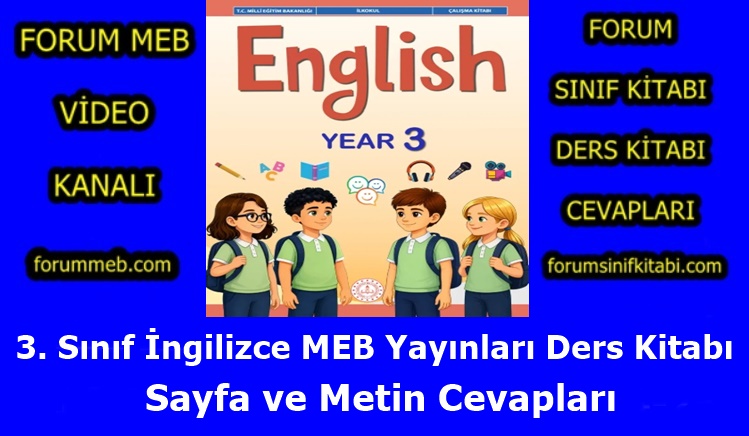"3. Sınıf İngilizce Kitabı Cevapları MEB Yayınları"