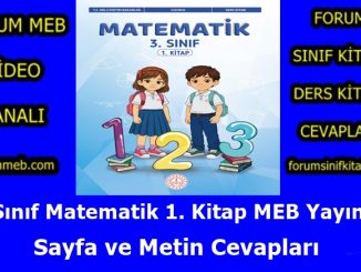 "3. Sınıf Matematik 1. Kitap Cevapları MEB Yayınları"