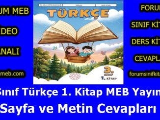 "3. Sınıf Türkçe 1. Kitap Cevapları MEB Yayınları"