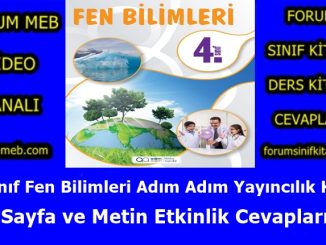 "4. Sınıf Fen Bilimleri Kitabı Cevapları Adım Adım Yayıncılık"