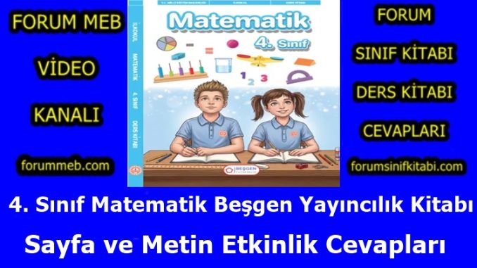 "4. Sınıf Matematik Kitabı Cevapları Beşgen Yayıncılık"