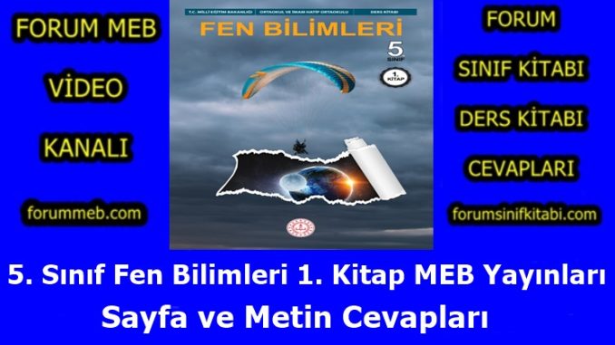"5. Sınıf Fen Bilimleri 1. Kitap Cevapları"