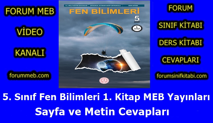 "5. Sınıf Fen Bilimleri 1. Kitap Cevapları"