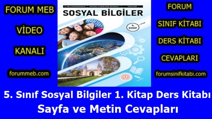 "5. Sınıf Sosyal Bilgiler 1. Kitap Cevapları"