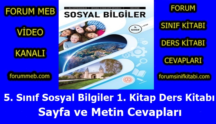 "5. Sınıf Sosyal Bilgiler 1. Kitap Cevapları"