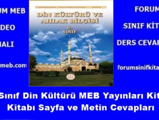 "6. Sınıf Din Kültürü Ders Kitabı Cevapları MEB Yayınları"