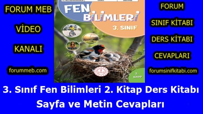 "3. Sınıf Fen Bilimleri 2. Kitap Cevapları MEB Yayınları"