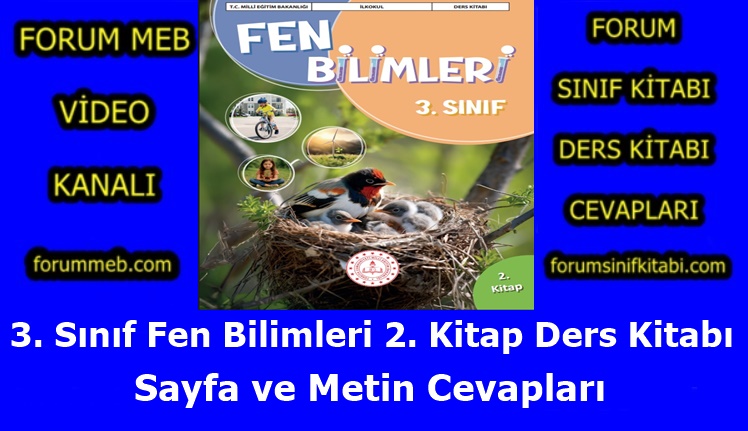 "3. Sınıf Fen Bilimleri 2. Kitap Cevapları MEB Yayınları"