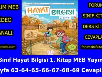 "3. Sınıf Hayat Bilgisi 1. Kitap Sayfa 63-64-65-66-67-68-69 Cevapları MEB Yayınları"