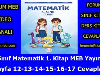 "3. Sınıf Matematik 1. Kitap Sayfa 12-13-14-15-16-17 Cevapları MEB Yayınları"