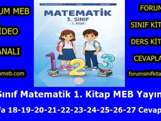 "3. Sınıf Matematik 1. Kitap Sayfa 18-19-20-21-22-23-24-25-26-27 Cevapları MEB Yayınları"