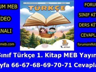 "3. Sınıf Türkçe 1. Kitap Sayfa 66-67-68-69-70-71 Cevapları MEB Yayınları"