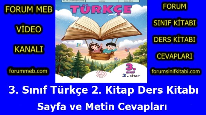 "3. Sınıf Türkçe 2. Kitap Cevapları MEB Yayınları"
