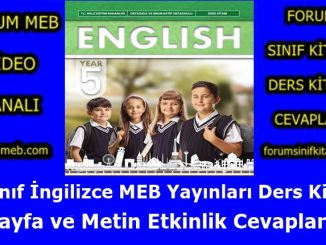 "5. Sınıf İngilizce Kitabı Cevapları MEB Yayınları"