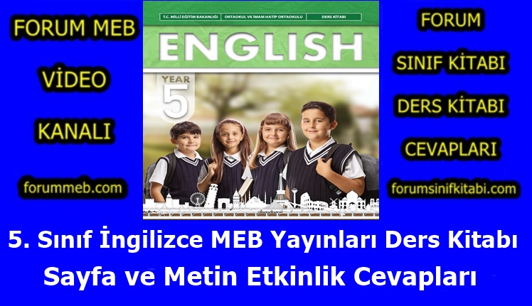 "5. Sınıf İngilizce Kitabı Cevapları MEB Yayınları"