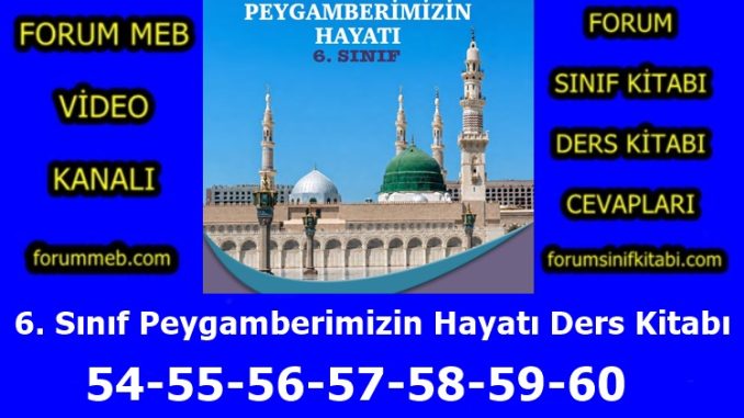 "6. Sınıf Peygamberimizin Hayatı Kitabı Sayfa 54-55-56-57-58-59-60 Cevapları"