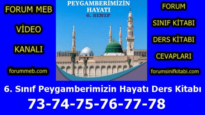 "6. Sınıf Peygamberimizin Hayatı Kitabı Sayfa 73-74-75-76-77-78 Cevapları"