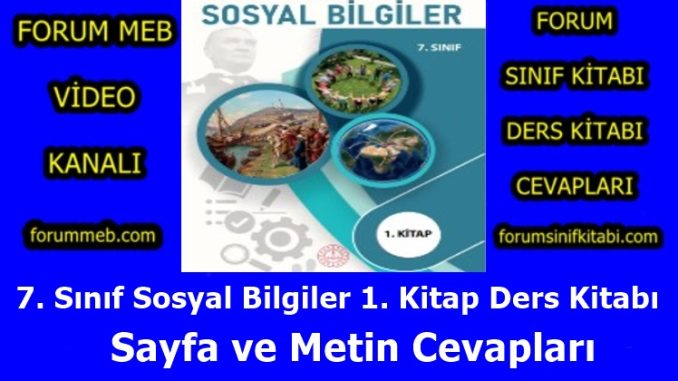"7. Sınıf Sosyal Bilgiler 1. Kitap Cevapları"