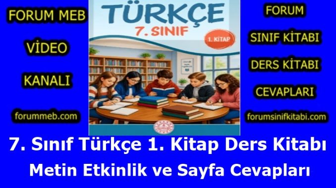 "7. Sınıf Türkçe 1. Kitap Cevapları"